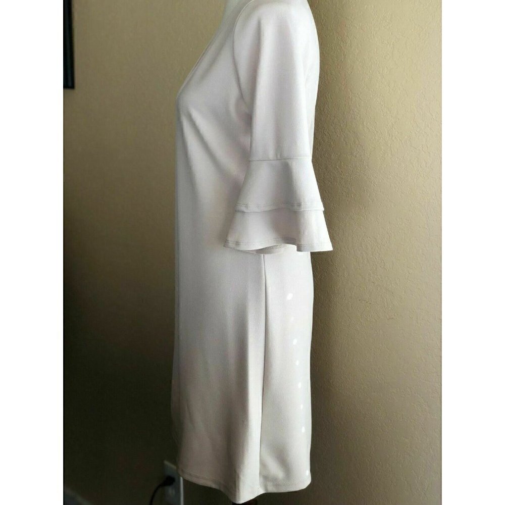 The Vanity Room Womens Beige Ruffle Sleeve Dress M - Picture 6 of 11